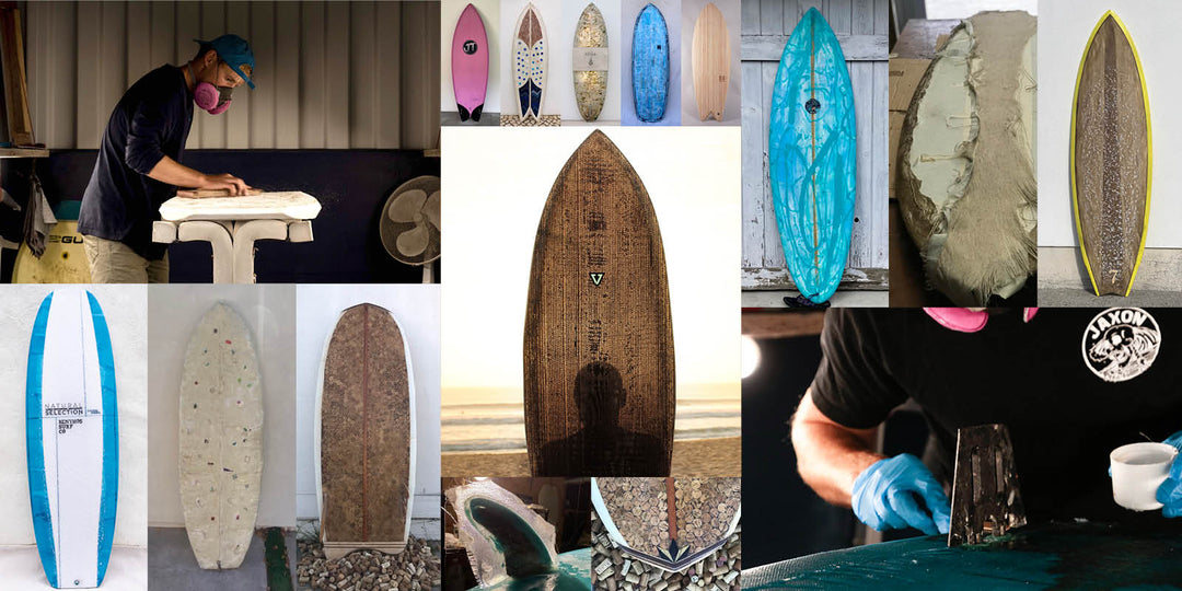 Collage of upcycled boards