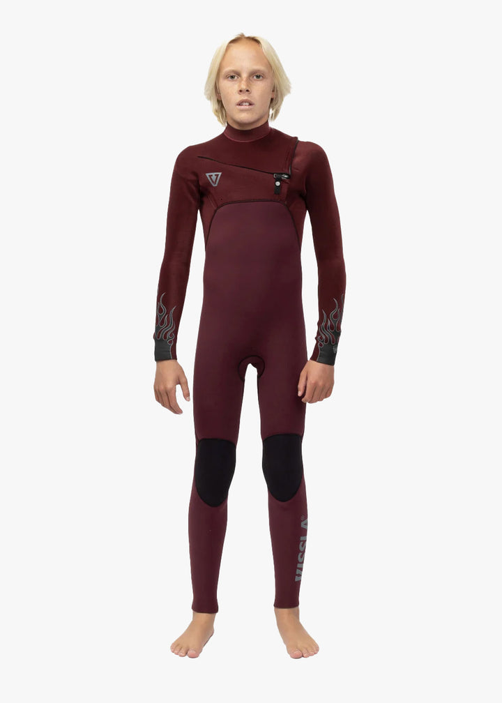 High Seas Boys Fire 3-2 Full Chest Zip Wetsuit