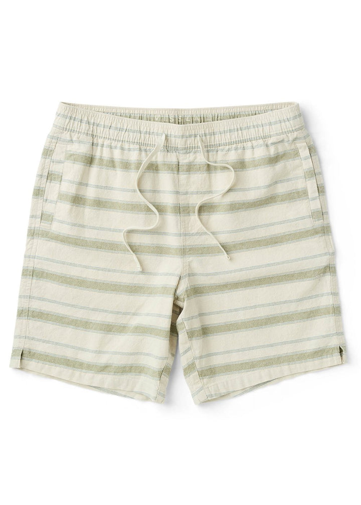J. Linen Stripe Elastic 18" Walkshort