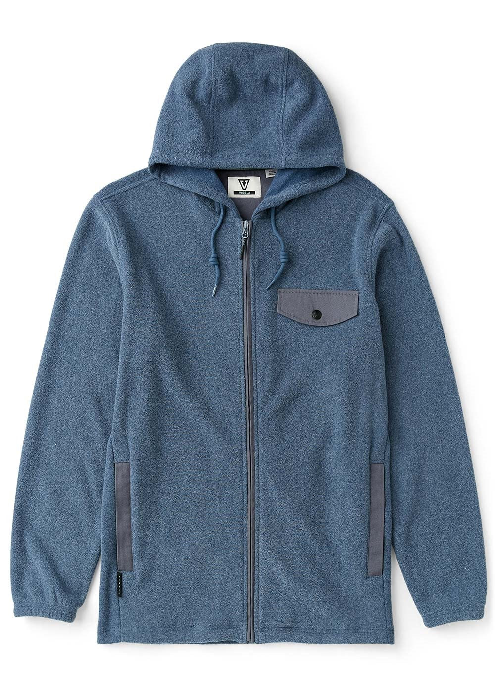 Men's Zip Hoodie - Looper Eco Terry Dark Denim | Vissla – Vissla com