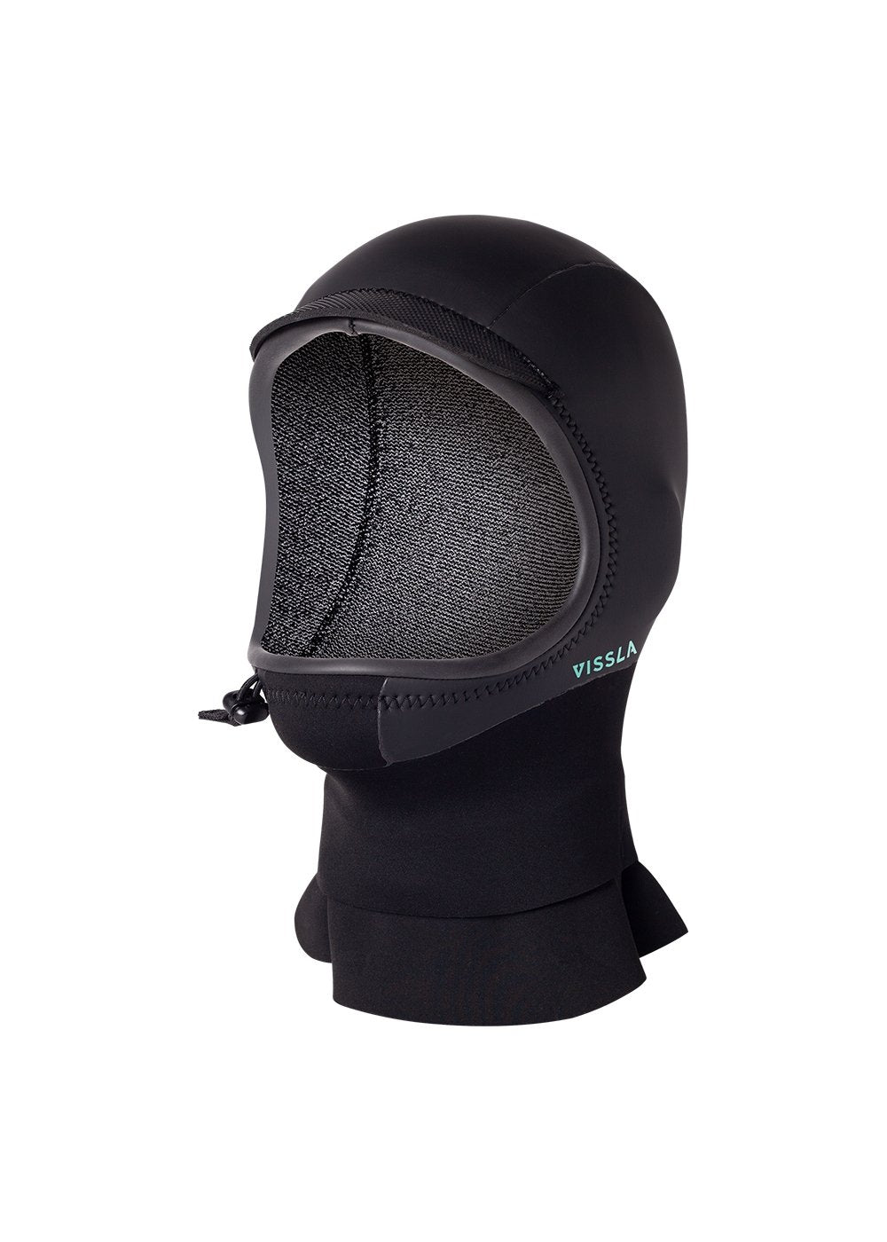 Vissla Men's Black North Seas 3MM Wetsuit Hood. Front View.