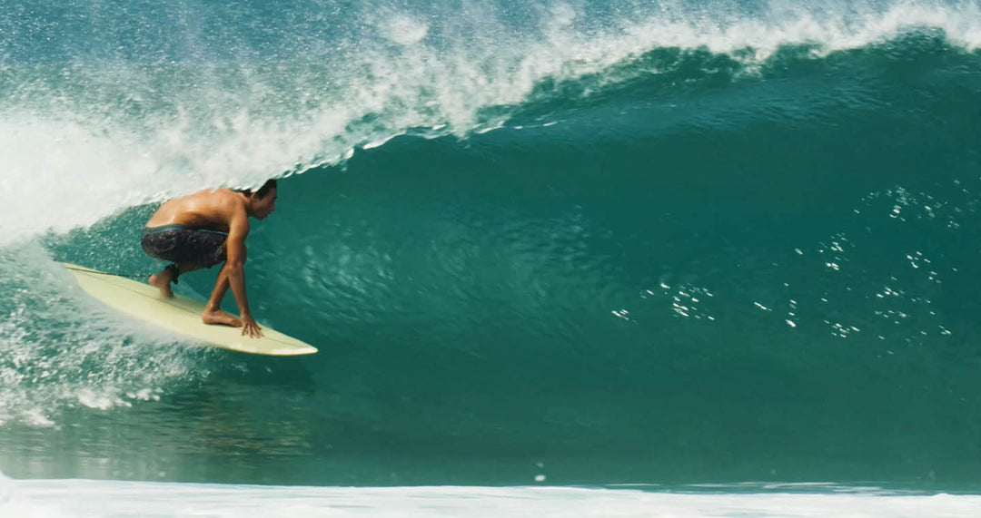 Goofy foot getting barreled going left
