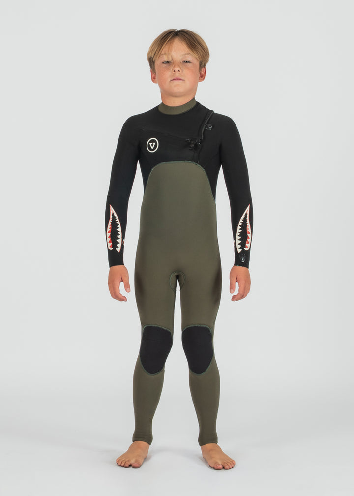7 Seas Boys 4-3 Warbird Full Chest Zip Wetsuit