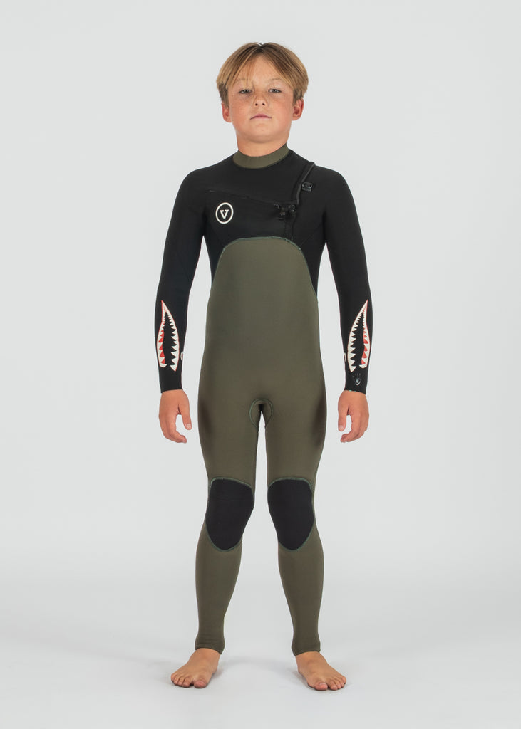 7 Seas Boys 4/3mm Warbird Chest Zip Wetsuit | Vissla Kids Cold