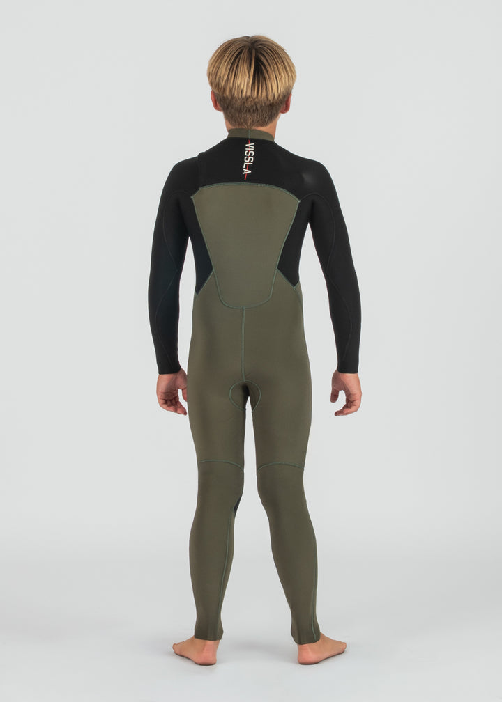 7 Seas Boys 4-3 Warbird Full Chest Zip Wetsuit