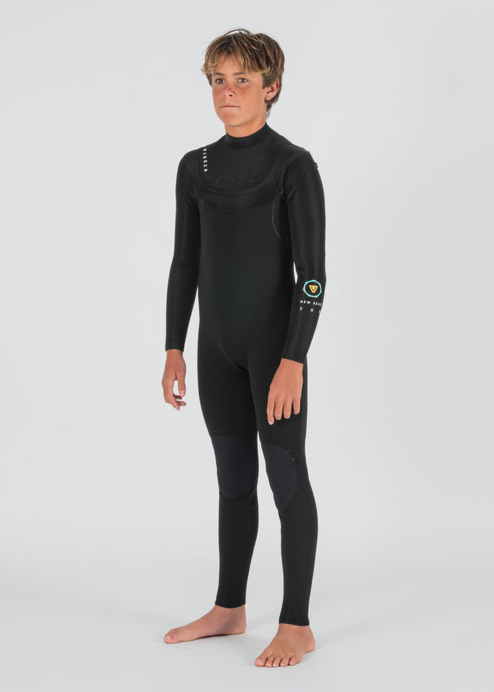 New Seas Boys 4-3 Full U - Zip Wetsuit