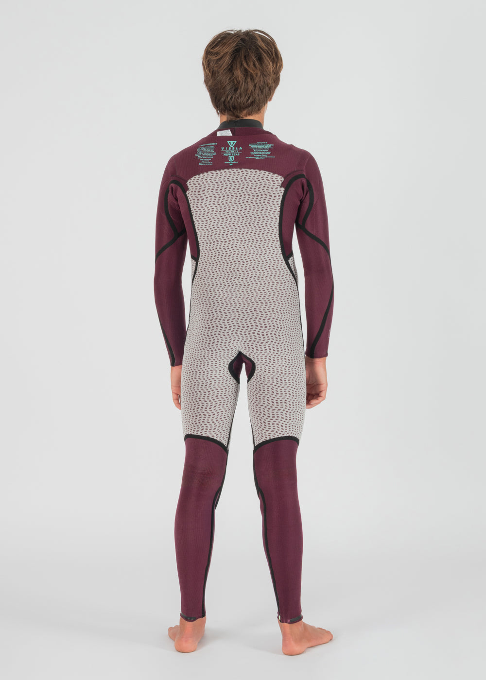 New Seas Boys 4-3 Full U - Zip Wetsuit