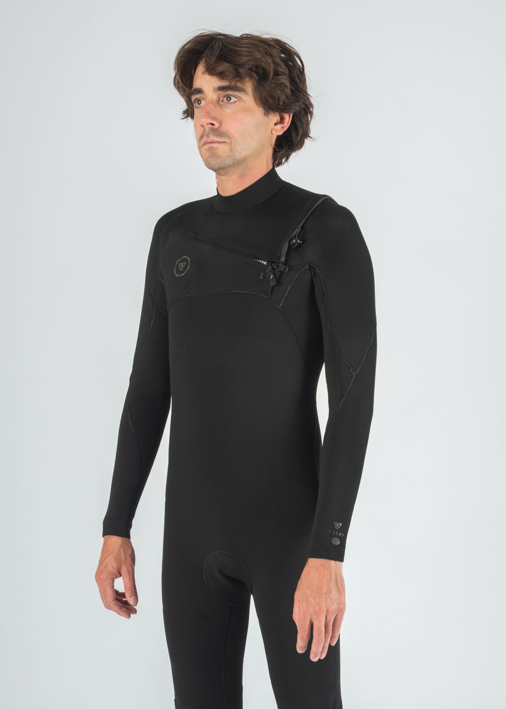 7 Seas 4-3 Full Chest Zip Wetsuit- No Logos