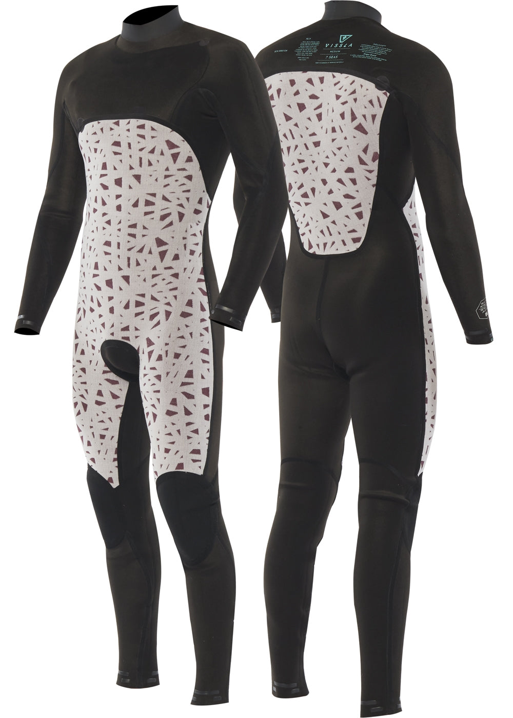 Vissla Men's Wetsuit | 7 Seas 3-2 Chest Zip Full Suit Tonal Logos