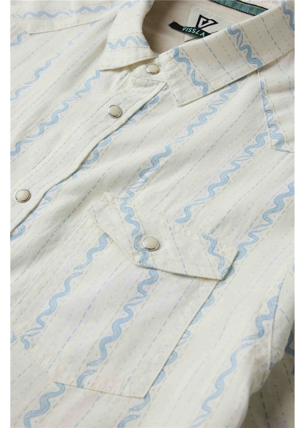 Vissla Slither Linen Eco Boys SS Shirt in Vintage White, view 2