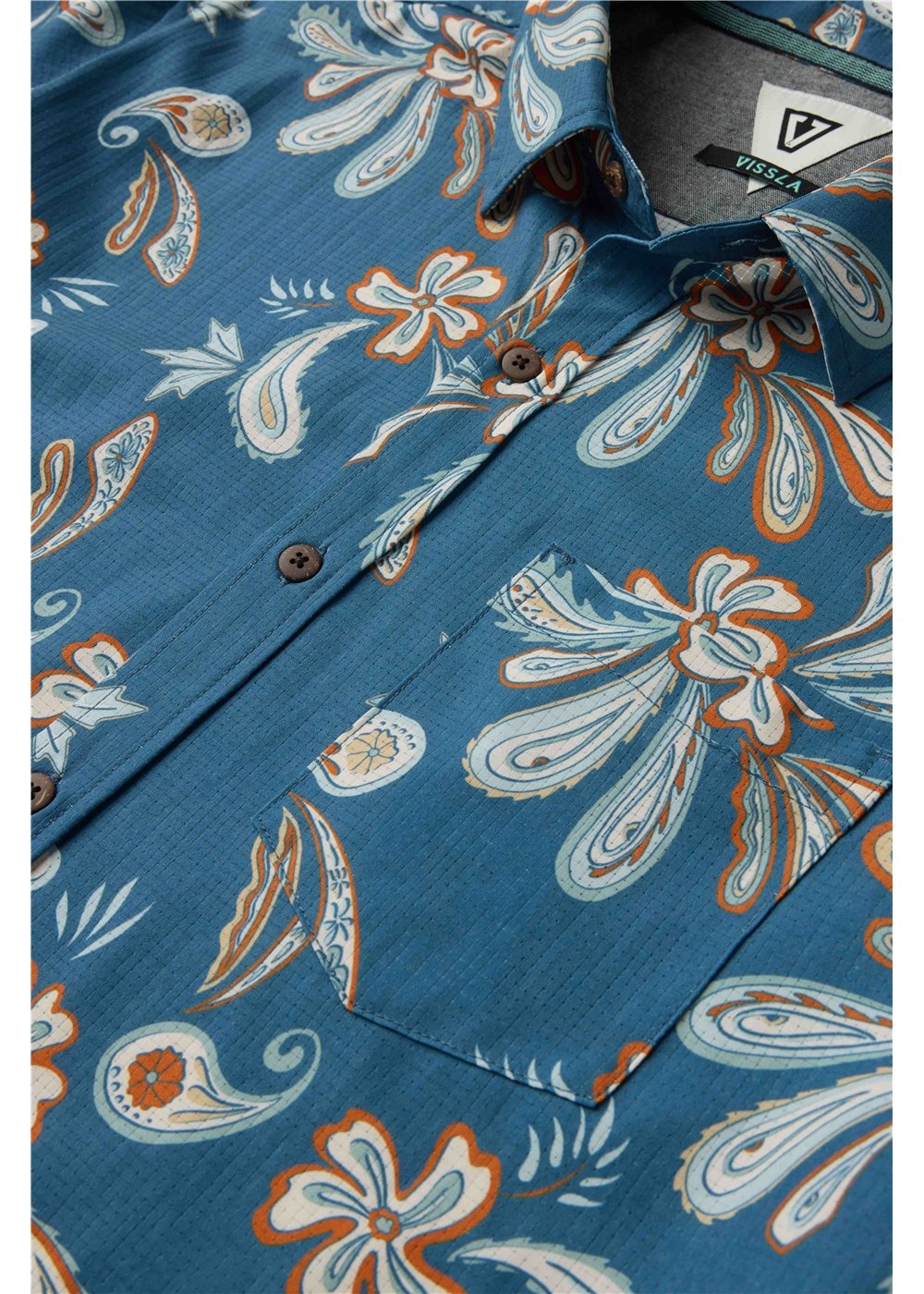 Vissla Caldera Hybrid Boys SS Shirt in Blue Haze, view 2