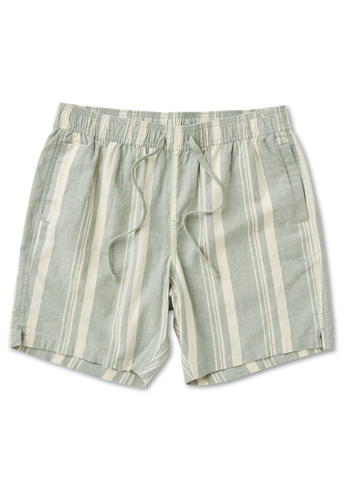 J. Linen Stripe Elastic Eco 18" Walkshort