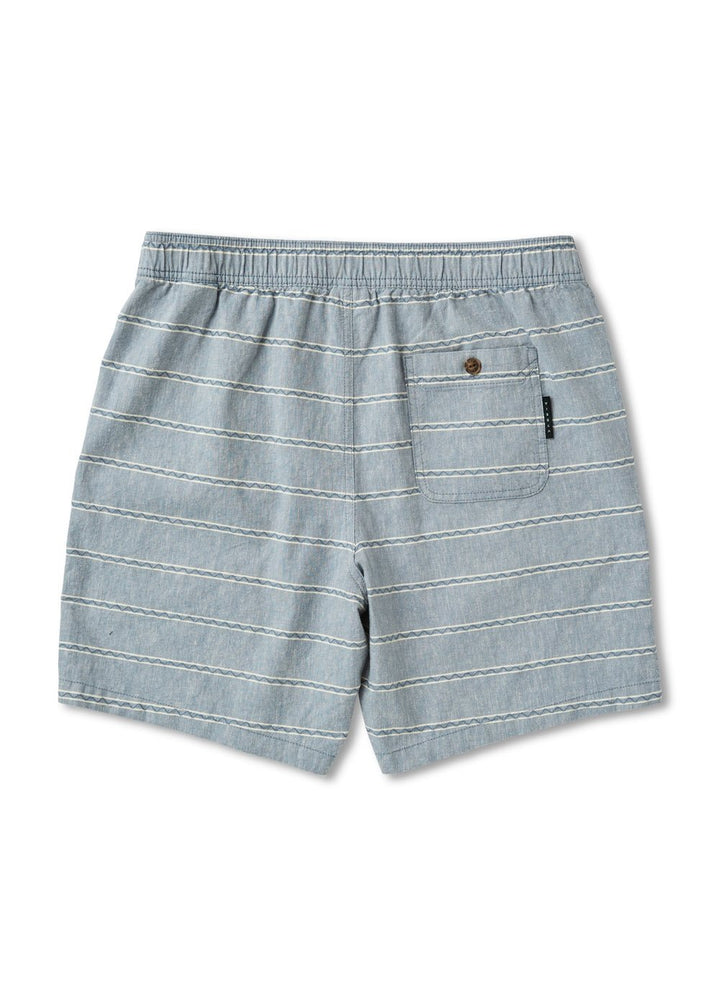 J. Linen Stripe Elastic Eco 18" Walkshort