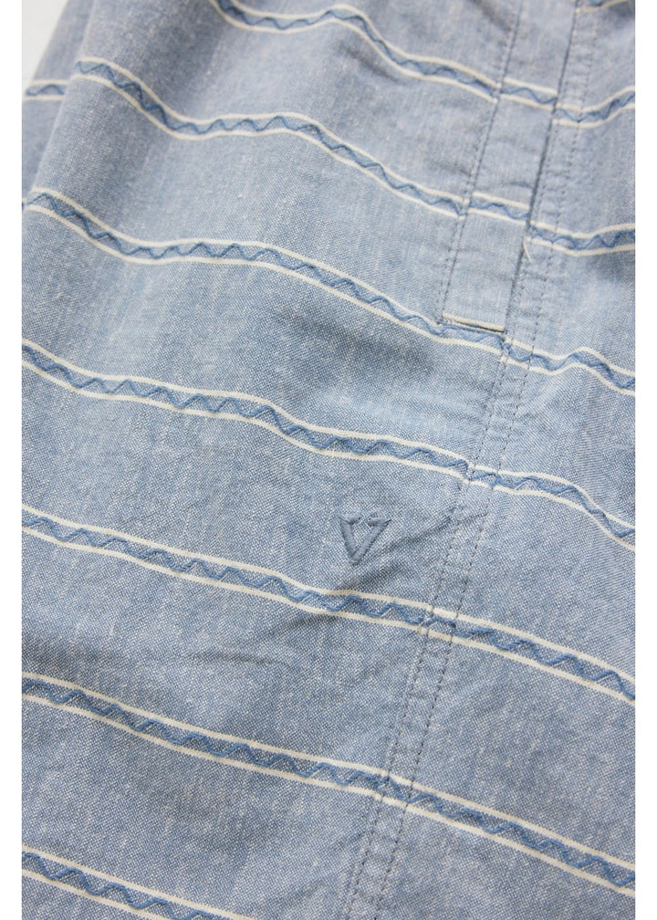 J. Linen Stripe Elastic Eco 18" Walkshort