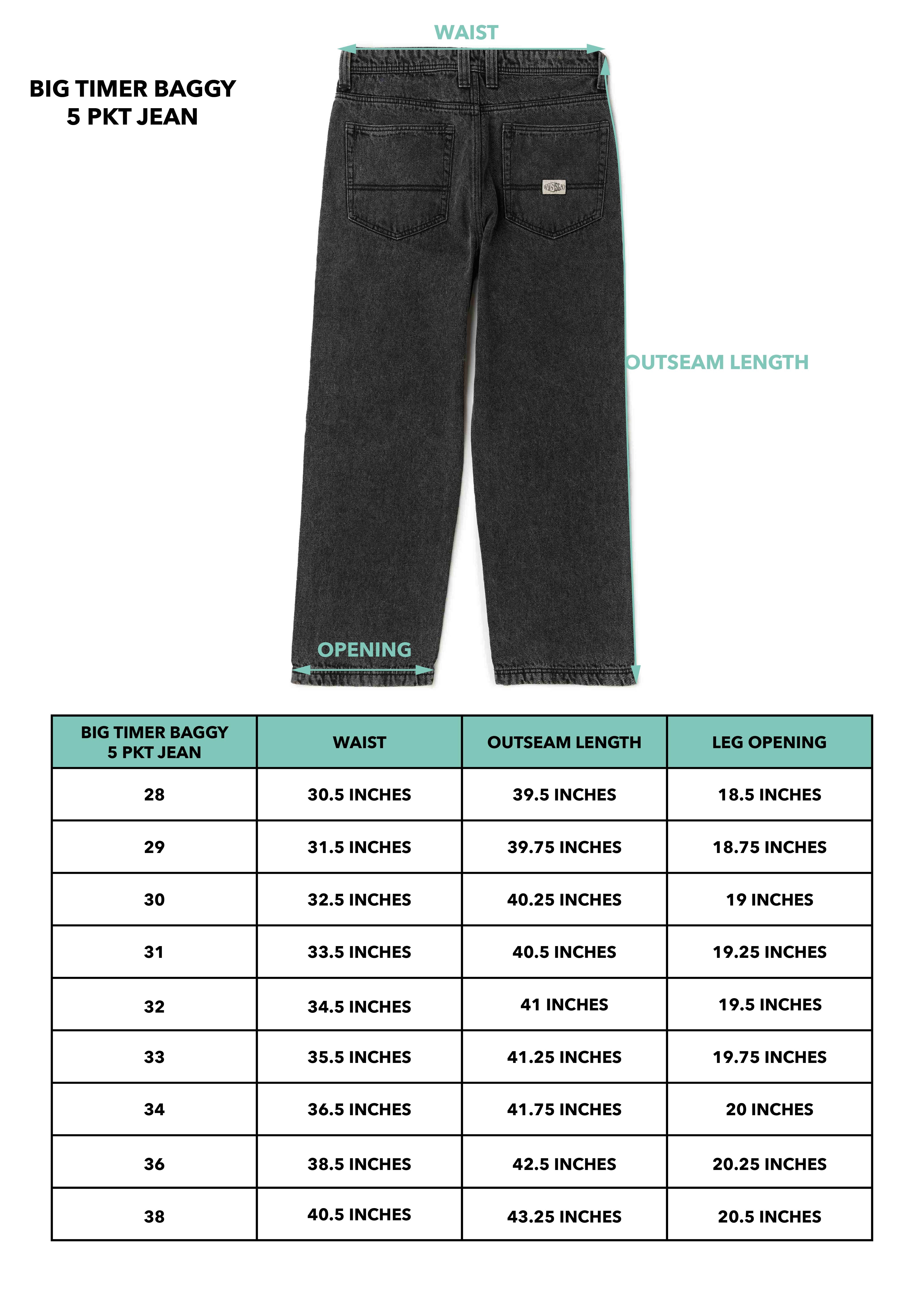 Men's Baggy Fit Jeans - Big Timer Washed Black | Vissla – Vissla com
