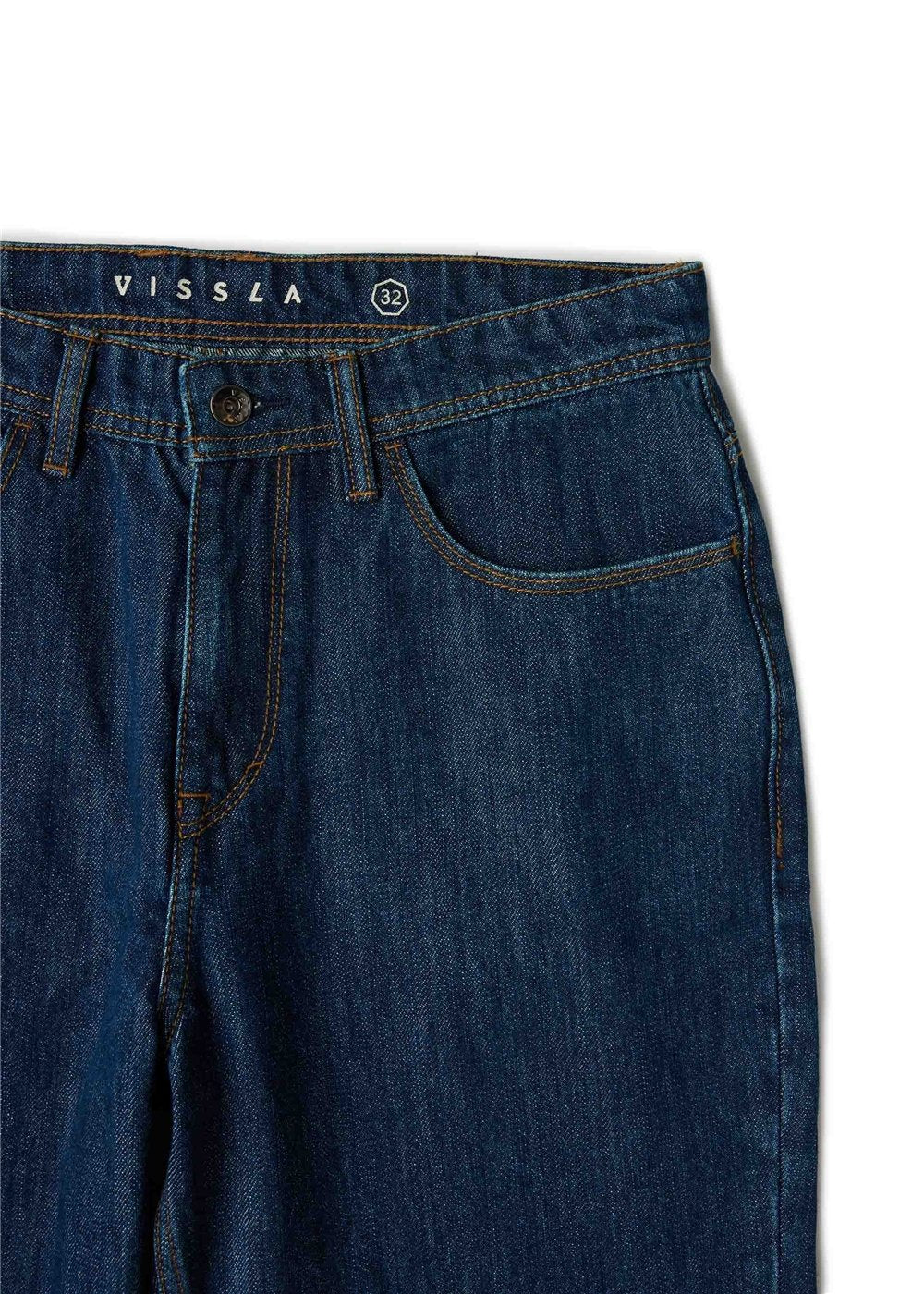 Vissla Let Loose 5 Pkt Jean 17" Leg Opening in Ocean Rinse Wash, view 3