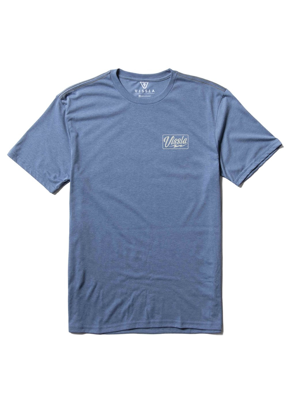 Vissla Voltage Comp Lite Eco Drirelease Tee in Harbor Blue Heather, view 3