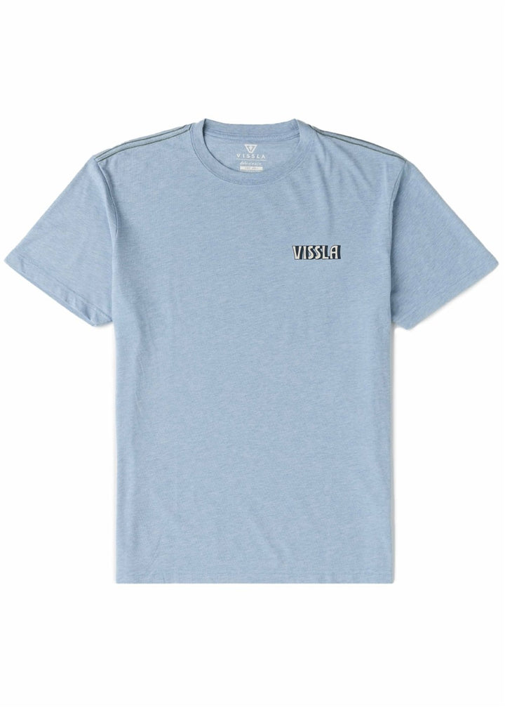 Vissla Islander Comp Lite Eco Drirelease Tee in Faded Denim, view 2