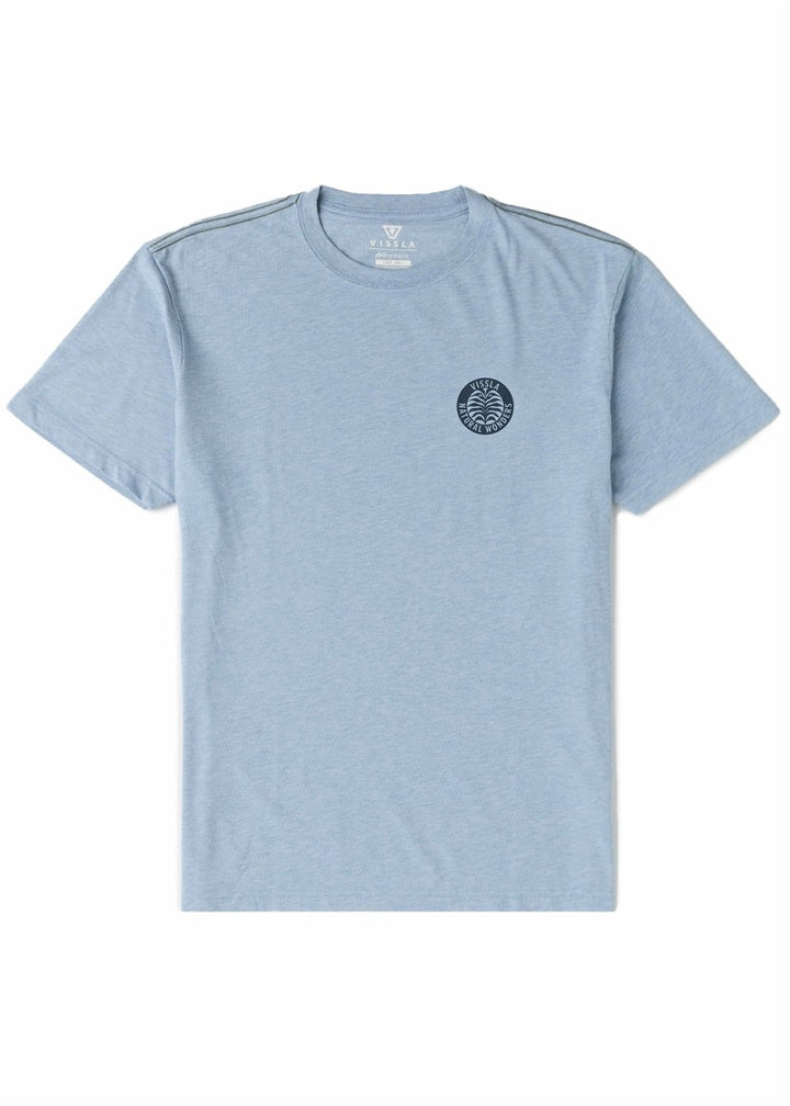 Vissla Natural Wonders Comp Lite Eco Drirelease Tee in Faded Denim, view 2