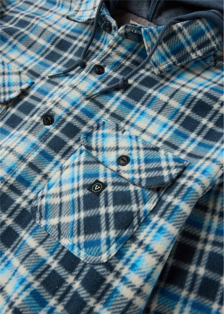 Vissla Eco-Zy Hooded Polar Flannel in Midnight, view 3