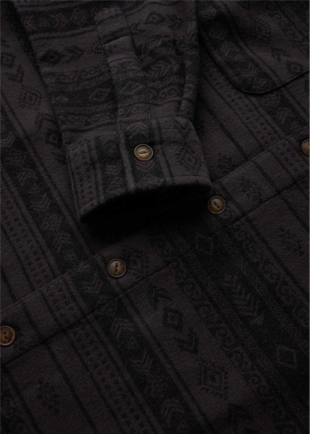 Vissla Vadim Jacquard Eco Flannel Shirt in Black, view 2