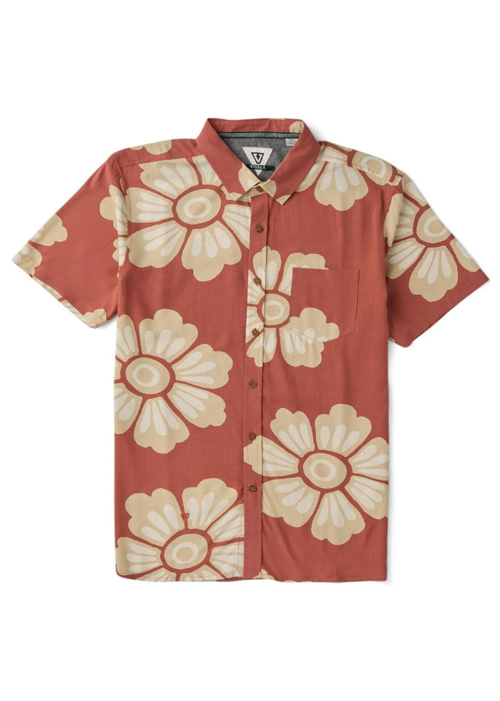 Men's Short Sleeve Shirt - Keana Retro Red | Vissla – Vissla com