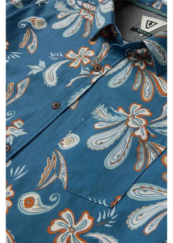 Vissla Caldera Hybrid SS Shirt in Blue Haze, view 2