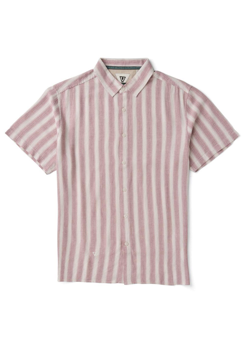 Men's Short Sleeve Shirt - Grad Stripe Rose | Vissla – Vissla com