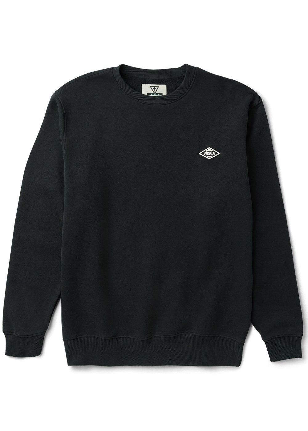 Men's Crewneck Sweatshirt - Solid Sets Eco Black | Vissla – Vissla com