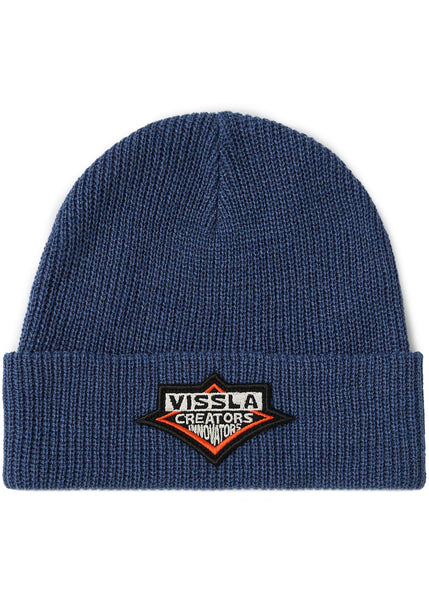 Unisex Eco Beanie - Solid Sets Dark Denim | Vissla – Vissla com