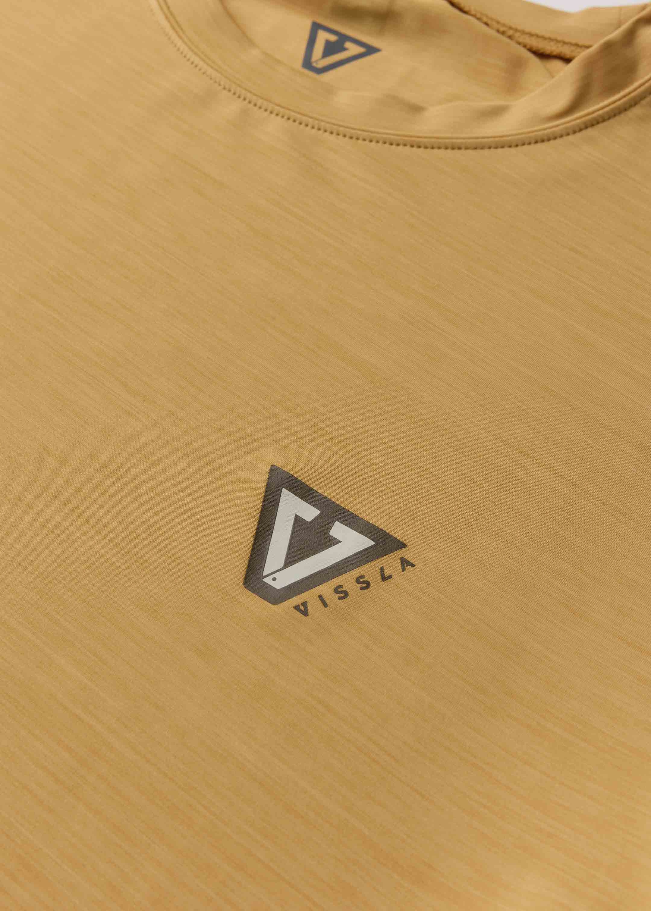 Vissla Rash Guard Twisted Eco Short Sleeve Sun Shirt Golden
