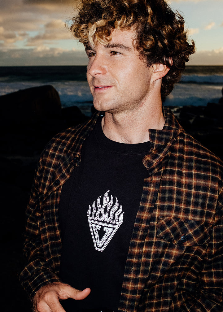 Vissla Centered Oversized Heavy Organic Tee in Black, view 3