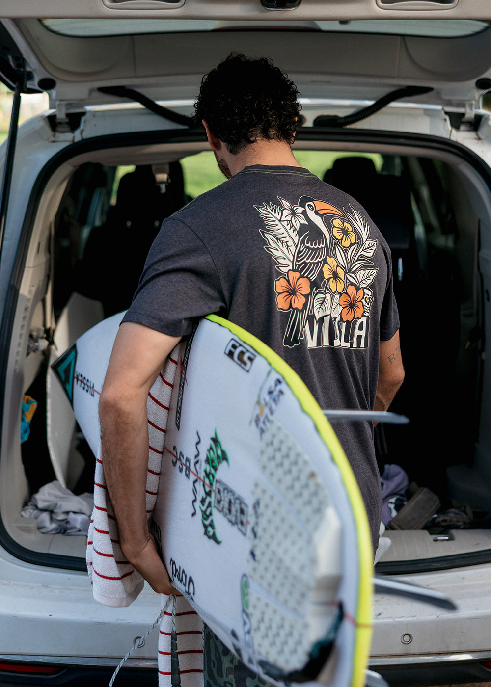 Vissla Islander Comp Lite Eco Drirelease Tee in Black Heather, view 3
