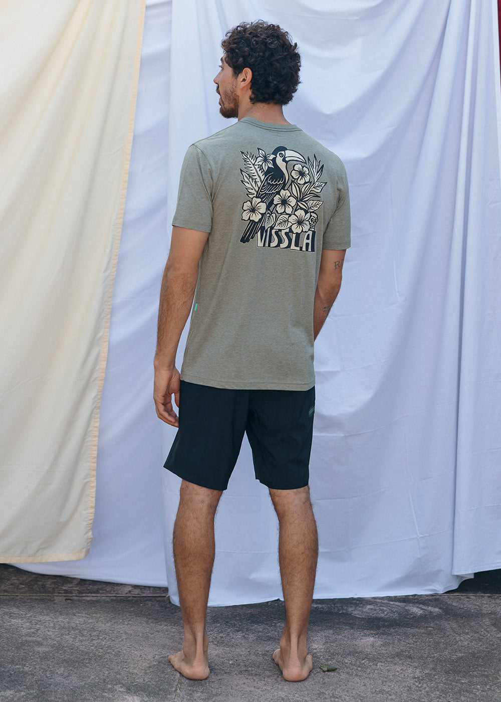 Vissla Islander Comp Lite Eco Drirelease Tee in Sage Heather, view 3
