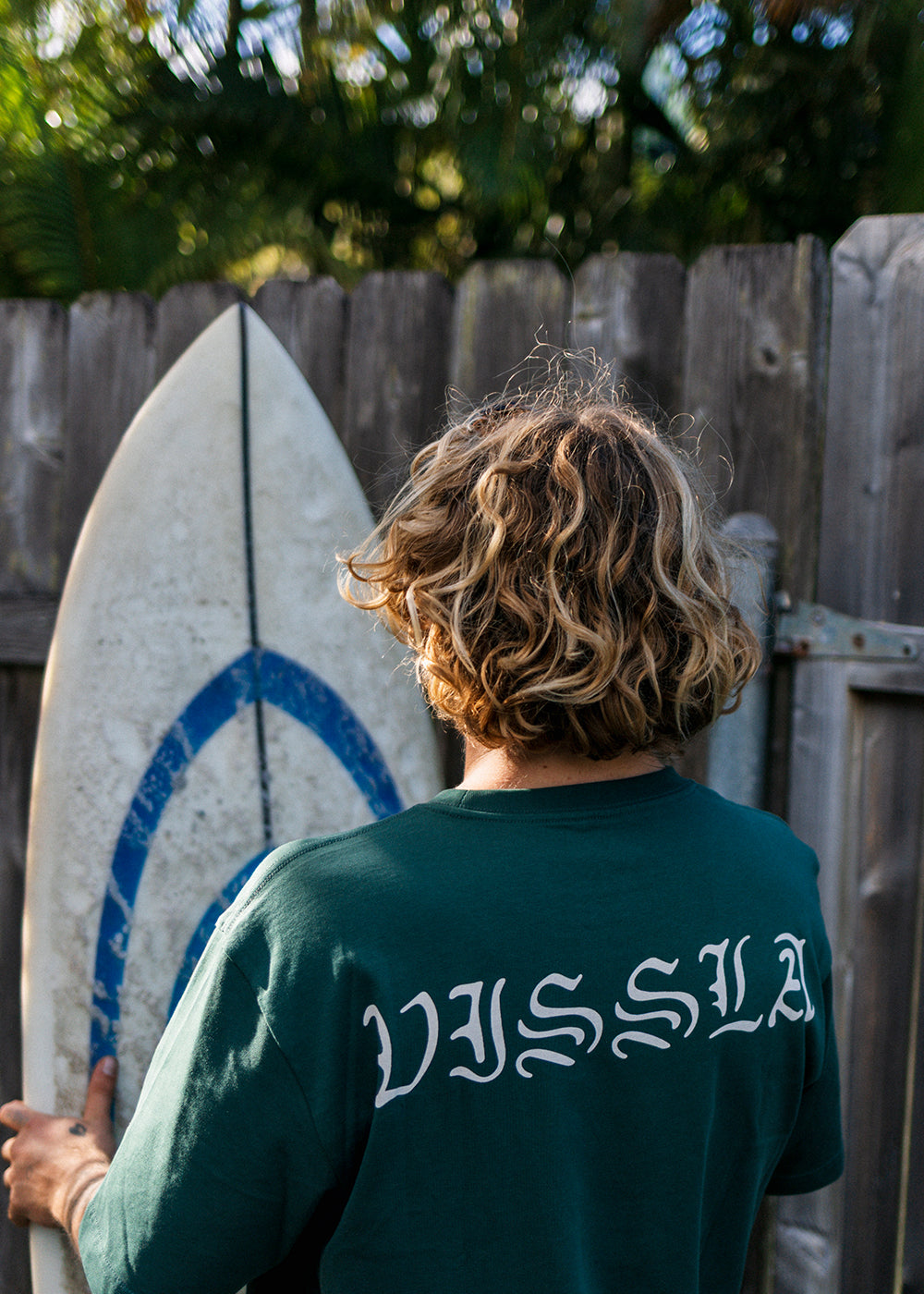 Vissla Revival Oversized Heavy Organic Tee in Jungle Green, view 3