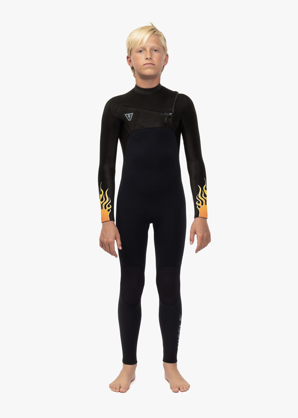 High Seas Boys Fire 3-2 Full Chest Zip Wetsuit