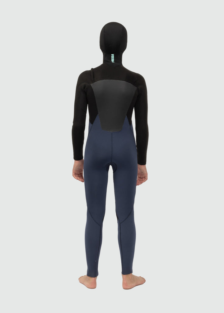 7 Seas Boys 5-4-3 Full Hooded Chest Zip Wetsuit