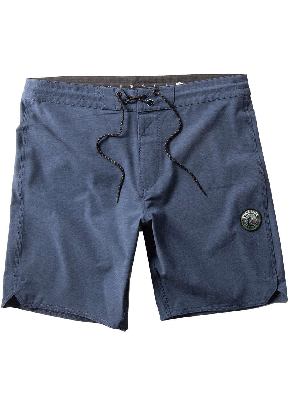 Vissla Dark Denim Solid Sets 18.5" Boardshort Front View 