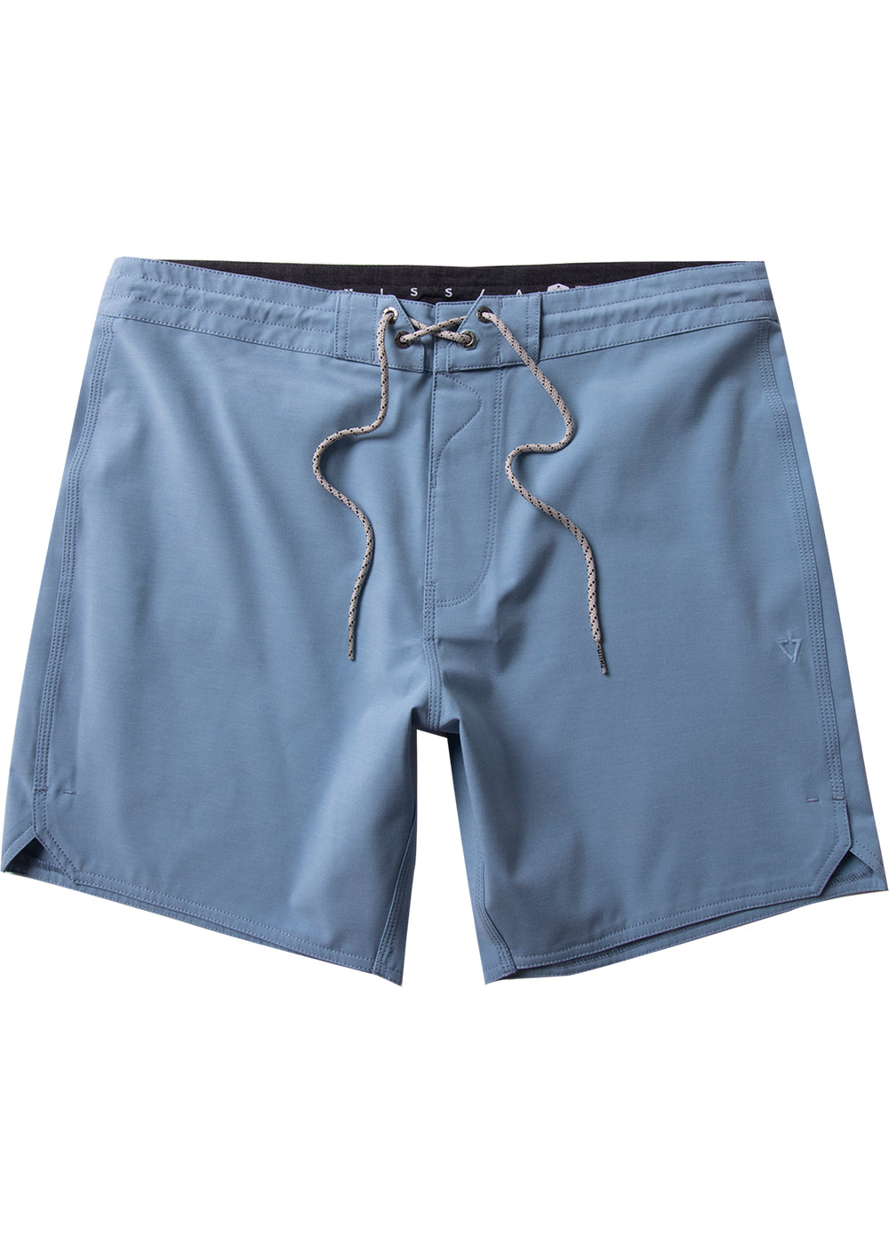 Vissla Men's cool blue Short Sets 16.5" Board short with white rope. Velcro pocket with patch. Front view
