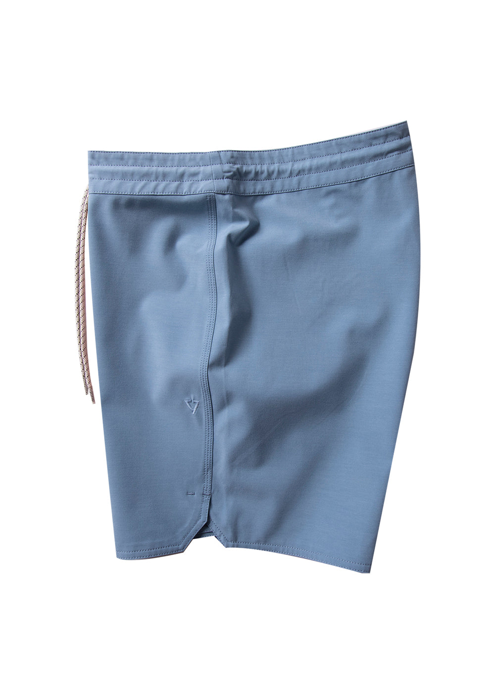 Vissla Men's cool blue Short Sets 16.5" Board short with white rope. Velcro pocket with patch. Side view