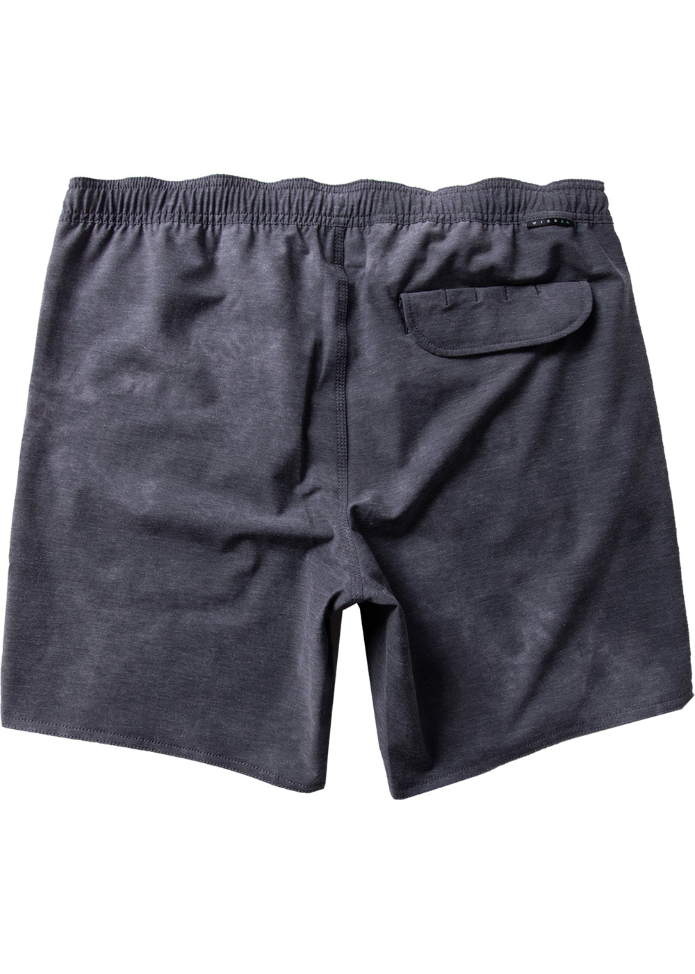 Vissla Men's Black Washed Solid Sets 17.5" Ecolastic short. Includes one velcro back pocket. Back View
