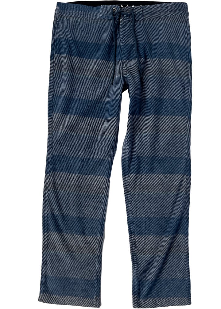 Vissla Men's harbor blue camouflage pants. Front view