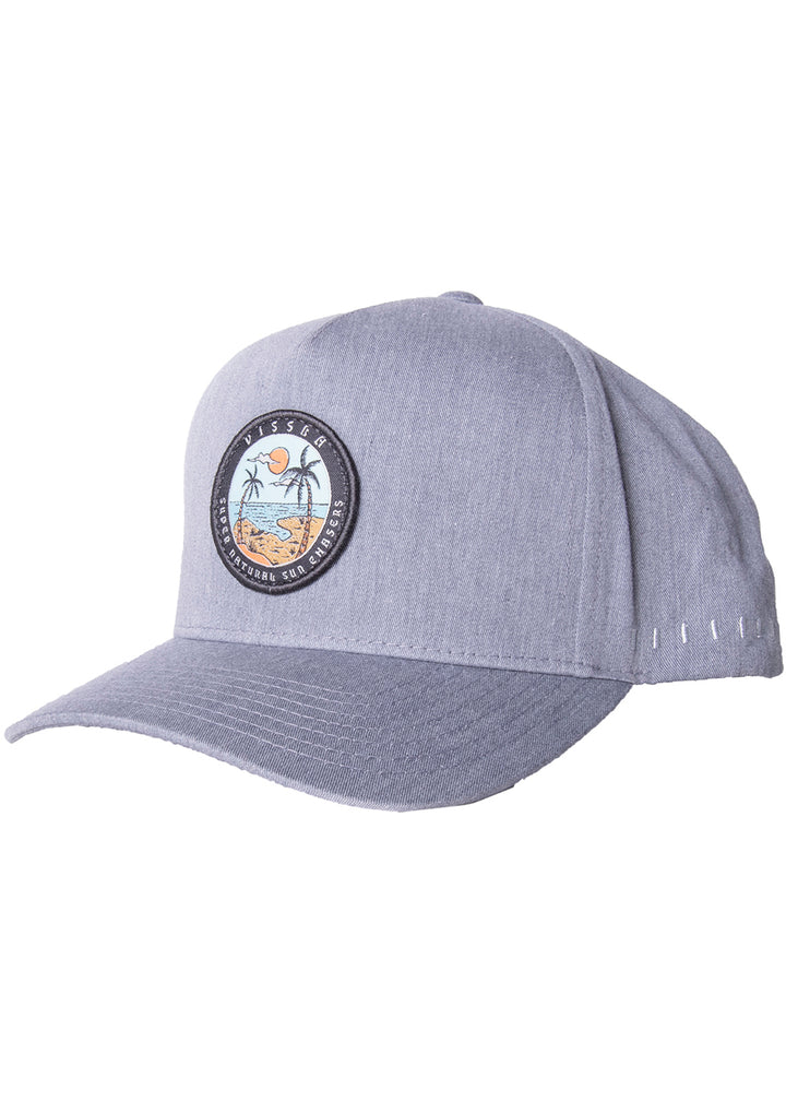 Vissla Mens Grey Heather Sevens Hat with Patch Front View 