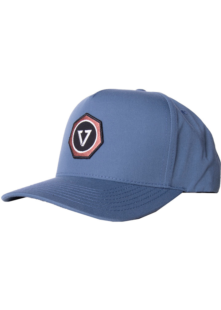 Vissla Harbor Blue Seven Seas Eco Hat with Patch Front View 