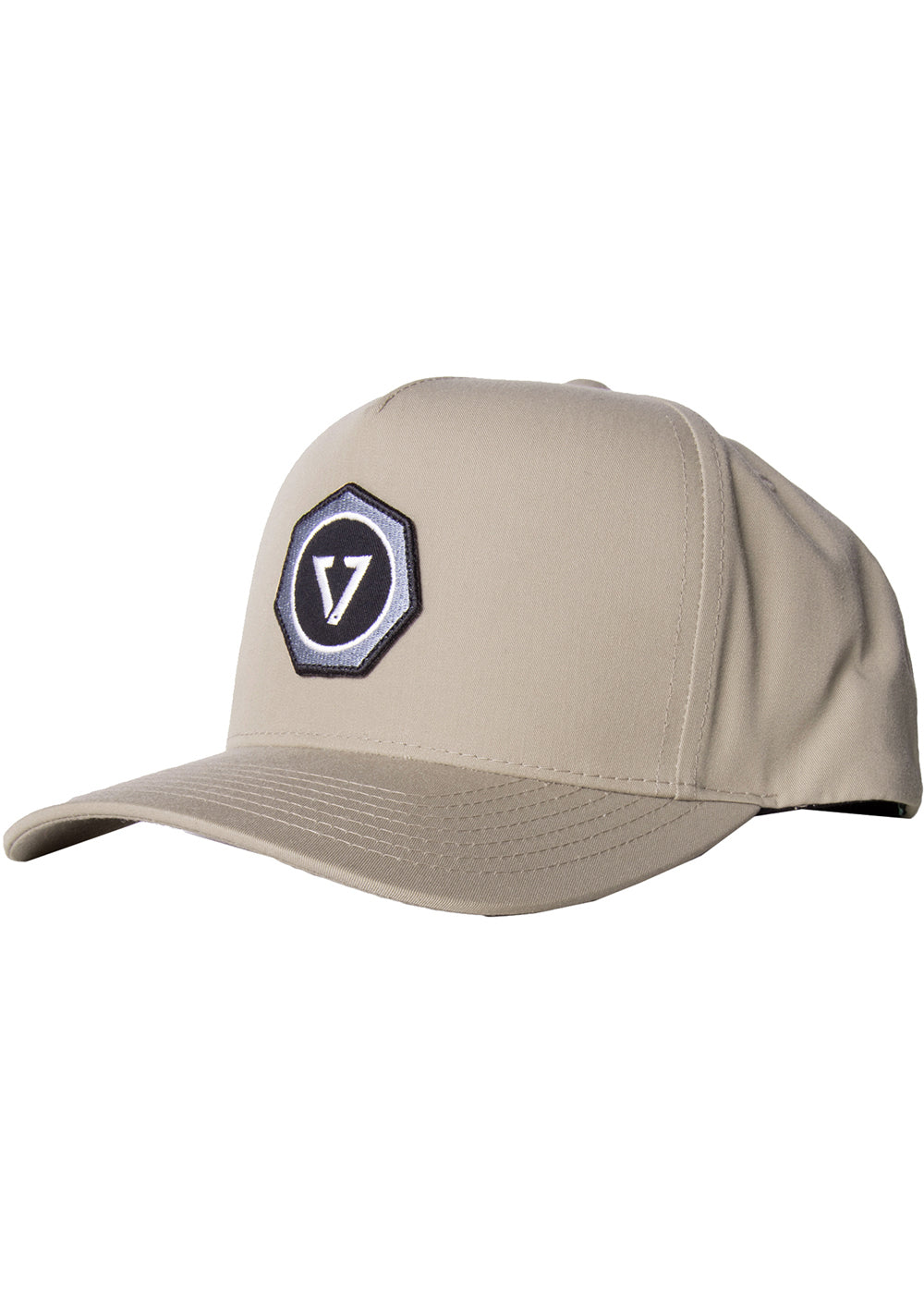 Vissla Khaki Seven Seas Eco Hat with Patch Front View 
