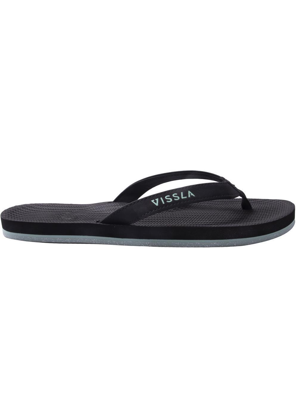 Black Vissla Sandal with a Jade Sole - Side View