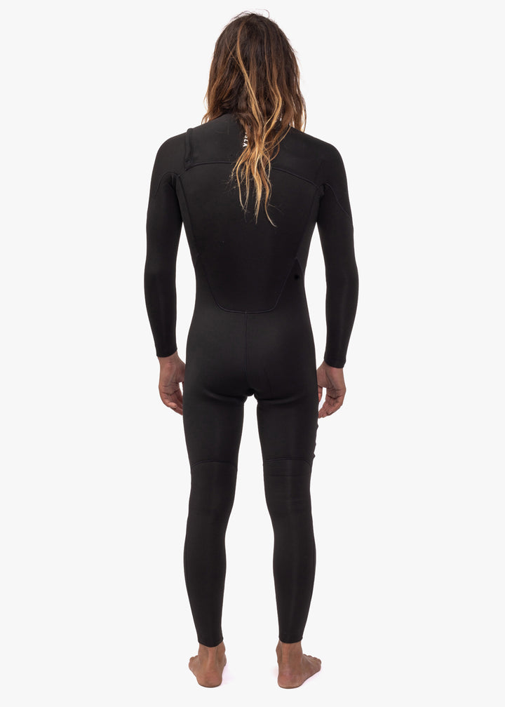 7 Seas 3-2 Full Chest Zip Wetsuit - Black with Jade Logos